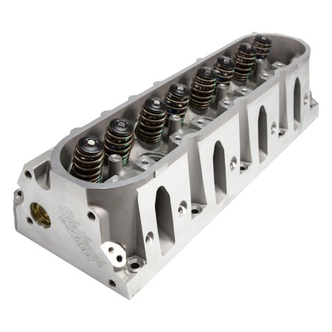 Edelbrock E-Street Cylinder Heads 7763 Heads, E-Street, Assembled, Aluminum, 64cc Chamber, 210cc Intake Runner, 75cc Exhaust Runner, Cathedral Port, Chevy, Small Block LS, Pair