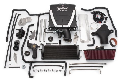 Edelbrock E-Force Corvette C6 Stage 3 Pro-Tuner Supercharger Kits 1595 System, Competition, Serpentine, Black Powdercoated, Chevy, LS2, 6.0L, Kit