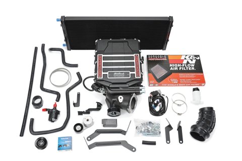 Edelbrock E-Force GM Truck and SUV Stage 1 Street Legal Supercharger Kits 156650 Supercharger, E-Force, Eaton TVS2650, DP3C Intercooler, Black Powdercoated, 6-Rib Serpentine, SUV, 5.3L, No Tuner, Chevy, GMC, Each