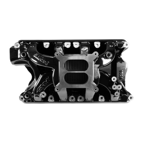 Edelbrock Performer RPM Air-Gap Intake Manifolds 7581-BP Manifold, Air Gap, Dual Plane, Black Plasma Coated, Natural, Square Bore, Ford, 351W, Each