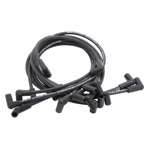 Edelbrock Spark Plug Wire Sets 22718 SPARK PLUG WIRES SBC MAX FIRE SPARK PLUG WIRES PERFORMANCE STOCK STYLE BOOTS 8mm BLACK WIRE, SET OF 9