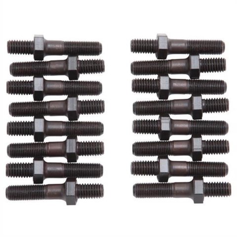 Edelbrock Rocker Arm Stud Bolt Kits 8593 Studs, High Performance, 7/16-20 in. Thread, 1.77 in. Effective Length, Set of 16