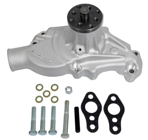 Edelbrock Victor Series High Performance Street Mechanical Water Pumps for 1984-1991 CORVETTE - 88150 Pump, Mechanical, Short, High-Volume, Aluminum, Natural, Counterclockwise, Chevy, 350, Each