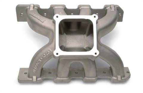 Edelbrock Ford Victor Cylinder Head End Seal Spacers 2864 Spacers, Intake Manifold, Aluminum, Natural, 9.500 in. Height, Ford, 351C, Yates SC-1 Heads, Kit