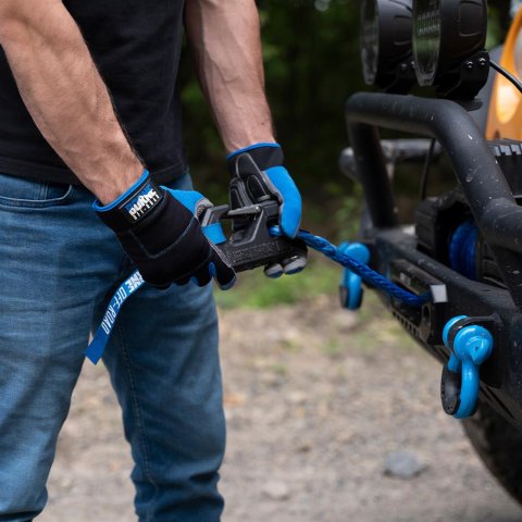 Borne Off-Road by Mishimoto Clevis Hooks BNWN-HK-01BL Winch Hook & Hand Strap, Blue