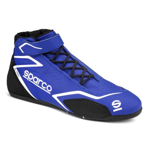 Sparco K-Skid Driving Shoes 00127746BMBI & Boots, Shoes, Mid-top, Leather Outer, Blue/White, Natural Rubber Outer Sole, European Shoe Size 46, Pair