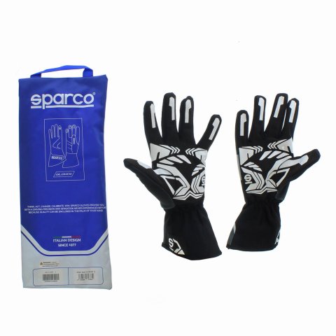 Sparco Rush Karting Gloves 00255610GRNR Driving Gloves, Gloves, One Layer, Polyamide/Cotton, Gray/White, Medium, Pair