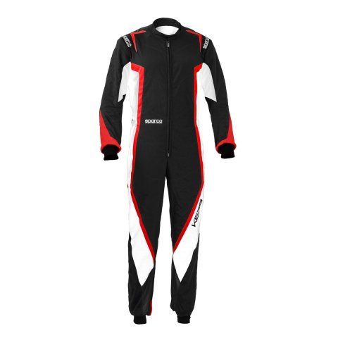 Sparco Kerb Karting Suits 002341NBRS2M Driving Suits, Suits, One-piece, 2 Layers, Polyamide, Black/White/Red, CIK/FIA N2013.1 Rating, Men's Medium, Each