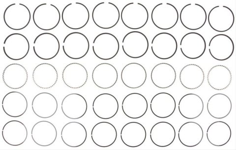 Mahle Original Claimer Performance Piston Ring Sets 315-0063 Rings, Moly, 4.466 in. Bore, 2.0mm, 1.5mm, 4.0mm Thickness, 8-Cylinder, Set