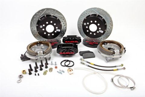 Baer Brakes SS4+ Disc Brake Systems 4302338B Kit, SS4+, Rear, Cross-drilled/Slotted Rotors, 4-piston Black Powdercoated Calipers, Buick, Chevy, GMC, Oldsmobile, Pontiac, Kit