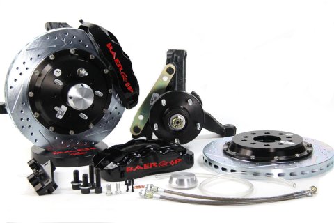 Baer Brakes Claw Pro+ Disc Brake Systems 4301365B Brakes, Pro-Plus System, Front, Cross-Drilled/Slotted Rotors, 6-Piston Calipers, GM, Passenger Car, Kit