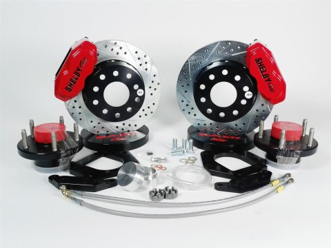 Baer Brakes SS4+ Disc Brake Systems 4261388R Kits, SS4 Plus Systems, Front, Cross-drilled/Slotted Rotors, 4-piston Red Powdercoated Calipers, Ford, Mercury, Kit
