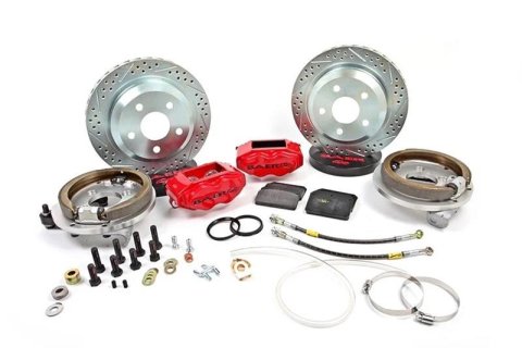 Baer Brakes SS4 Disc Brake Systems for 1982-1992 CAMARO, FIREBIRD - 4302390B Kit, SS4, Rear, Cross-drilled/Slotted Rotors, 4-piston Black Powdercoated Calipers, Chevy, Pontiac, Kit