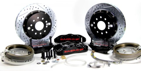 Baer Brakes Claw Pro+ Disc Brake Systems 4262295B Kits, Pro Plus Systems, Rear, Cross-drilled/Slotted Rotors, 6-piston Black Powdercoated Calipers, Ford, Kit