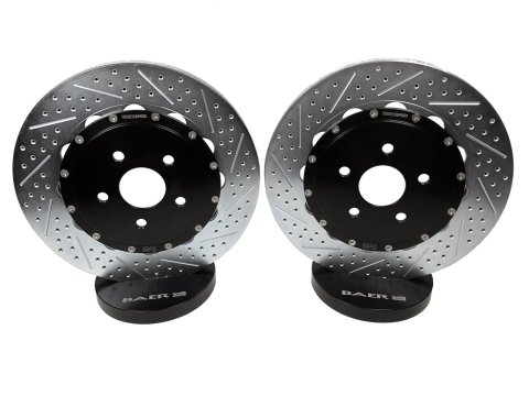 Baer Brakes EradiSpeed+ Brake Rotors 2302064 Rotor, EradiSpeed-Plus, Cross-Drilled, Slotted, Cast Iron, Zinc Plated, Rear, Chevy, Pair