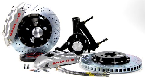 Baer Brakes Claw Extreme+ Disc Brake Systems 4301107S Kits, Extreme Plus, Front, Cross-drilled/Slotted Rotors, Silver Calipers, Spindles, Buick, Chevrolet, GMC, Olds, Pontiac, Kit