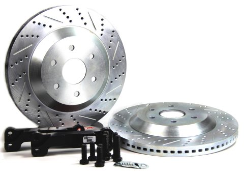 Baer Brakes EradiSpeed 1 Brake Rotors 2262011 Rotor, EradiSpeed-Plus 1, Cross-Drilled, Slotted, Iron, Zinc Plated, Rear, Ford, Pair