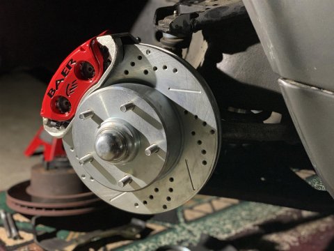 Baer Brakes Classic Disc Brake Kits 4301562R Brakes, Front, Series, Cross-Drilled, 11 in. Slotted Rotors, Red Calipers, Buick, Chevy, GMC, Oldsmobile, Pontiac, Kit