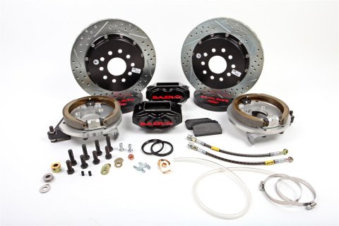 Baer Brakes SS4+ Disc Brake Systems 4262694B Kits, SS4 Plus Systems, Rear, Cross-drilled/Slotted Rotors, 4-piston Black Powdercoated Calipers, Ford, Kit
