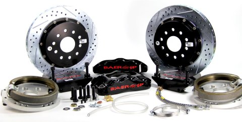 Baer Brakes Claw Pro+ Disc Brake Systems for 1979-1992 MUSTANG - 4262290B Kits, Pro Plus Systems, Rear, Cross-drilled/Slotted Rotors, 6-piston Black Powdercoated Calipers, Ford, Kit