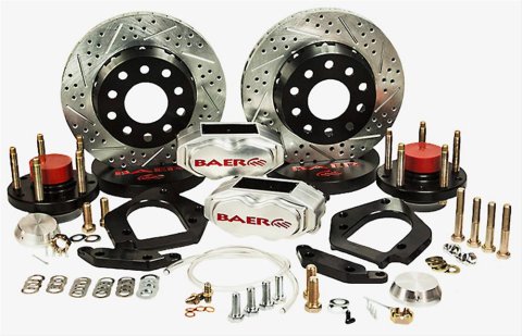 Baer Brakes SS4+ Disc Brake Systems 4261375C Kits, SS4 Plus Systems, Front, Cross-drilled/Slotted Rotors, 4-piston Clear Powdercoated Calipers, Ford, Kit