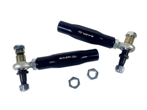 Baer Brakes Tracker Tie Rod Ends 3261006 Bump Steer Adjusters, Aluminum Sleeve, Black, Adjustable, Ford, Kit