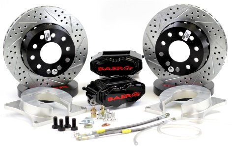 Baer Brakes SS4+ Disc Brake Systems 4012000B Kit, SS4+, Rear, Cross-drilled/Slotted Rotors, 4-piston Black Powdercoated Calipers, Scion, Subaru, Toyota, Kit