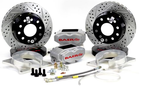 Baer Brakes SS4+ Disc Brake Systems 4012000S Kit, SS4+, Rear, Cross-drilled/Slotted Rotors, 4-piston Silver Powdercoated Calipers, Scion, Subaru, Toyota, Kit