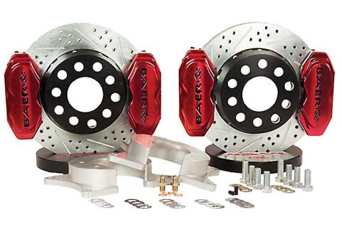 Baer Brakes SS4+ Deep Stage Dual Staging Disc Brake Kits 4262266FR Brakes, Staging, Rear, Rotors, 4-piston Red Calipers, Ford, Kit