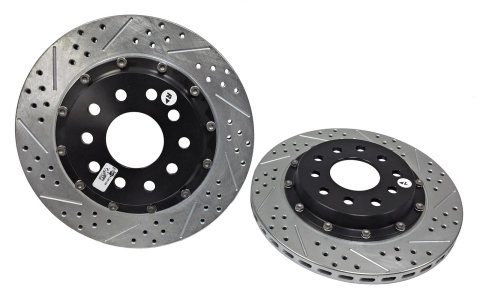 Baer Brakes EradiSpeed+ Brake Rotors 2302019 Rotor, EradiSpeed-Plus, Cross-Drilled, Slotted, Iron, Zinc Plated, Rear, Chevy, Pair