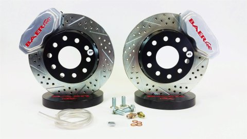 Baer Brakes SS4+ Deep Stage Drag Race Disc Brake Kits for 1979-2004 MUSTANG - 4261376C Brakes, Race, Front, Cross-drilled/Slotted Rotors, 4-piston Calipers, Ford, Kit