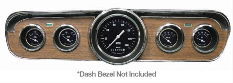 Classic Instruments 1965-66 Mustang Package Gauge Sets MU65HR00 Gauges, Analog, Speedometer, Oil Pressure, Water Temperature, Fuel Level, Black Face, Electronic, Ford, Set