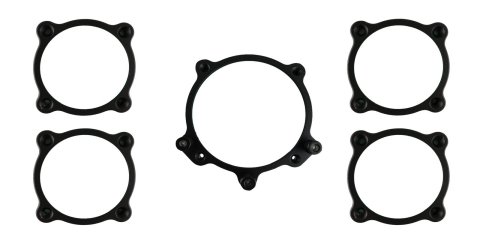 Classic Instruments Moal Bomber Series Gauge Bezels BZMA5GS Bezels, Bezels, Black, One 3 3/8 in. Diameter and Four 2 1/8 in. Diameter Bezels, Set of 5
