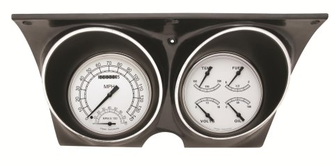 Classic Instruments 1967-68 Camaro Package Gauge Sets CAM67WH Gauges, All-American, Direct-Fit, White Face, Black Numbers, Analog, Chevy, Kit