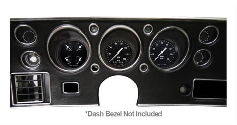 Classic Instruments 1970-72 Chevelle Package Gauge Sets CV70HR Gauges, Hot Rod, Speedometer, Tachometer, Water, Volt, Oil, Fuel, Black Face, Polished Bezel, Chevy, Kit