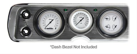 Classic Instruments 1964-65 Chevelle Package Gauge Sets CV64CW Gauges, White Style, Speedometer, Tach, Water Temperature, Fuel Level, White Face, Analog, Chevy, Kit