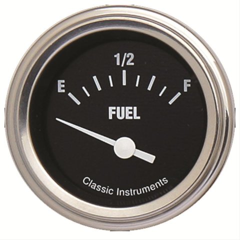 Classic Instruments Hot Rod Series Gauges HR09SLF Gauge, Series, Fuel Level, Empty-Full, 2 1/8 in., Black Face, Analog, Electrical, Each