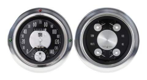 Classic Instruments 1954-55 Chevy Pickup Package Gauge Sets CT54AT62 Gauges, All American Tradition, Electronic, Water Temp, Volt, Oil Pressure, Fuel Level, Speedo, Tach,
