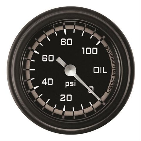 Classic Instruments Auto Cross Gray Series Gauges AX181GBLF Oil Pressure Gauge, AUTO CROSS GRY L 2" OIL PRES 100psi FULL SWEEP