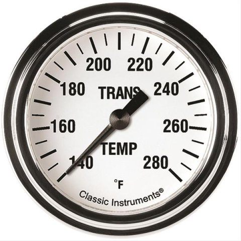 Classic Instruments White Hot Series Gauges WH327SLF Gauge, Series, Transmission Temperature, 140-280 Degrees F, 2 5/8 in., Analog, Electrical, Each