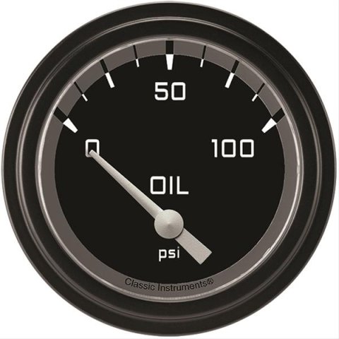 Classic Instruments Auto Cross Gray Series Gauges AX281GBLF Gauge, Series, Oil Pressure, 2 5/8 in., Low Step Bezel, Analog, Electrical, Each