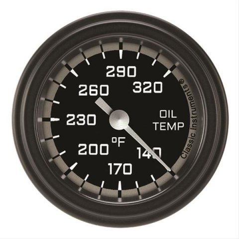 Classic Instruments Auto Cross Gray Series Gauges AX128GBLF Oil temperature gauge, AUT CR 2" OIL TEMP FULL SWEEP