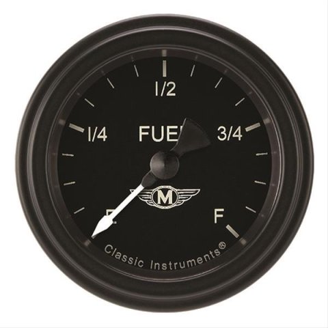 Classic Instruments Moal Bomber Series Gauges MA109BLF Fuel Gauge, MOAL 2" FUEL PROGRAMMABLE, FULL SWEEP