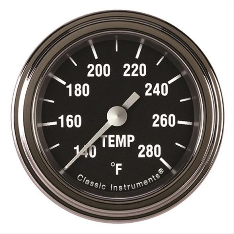 Classic Instruments Hot Rod Series Gauges HR126SLF-02 Gauge, Series, Water Temperature, 140-280 Degrees F, 2 1/8 in., Analog, Electrical, Each