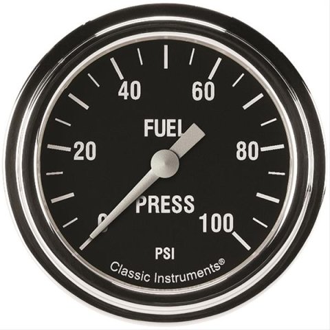 Classic Instruments Hot Rod Series Gauges HR346SLF Gauge, Series, Fuel Pressure, 0-100 psi, 2 5/8 in., Analog, Electrical, Each