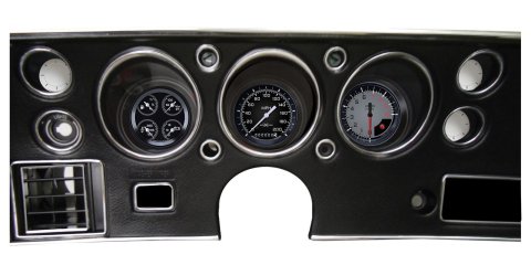 Classic Instruments 1970-72 Chevelle Package Gauge Sets CV70AXG Gauges, AutoCross Gray, Direct Fit, Chevy, Chevelle, SS, 1970-1972, Speedometer, Tachometer, Fuel, Oil Pressure, Water Temperature, Volt, Kit