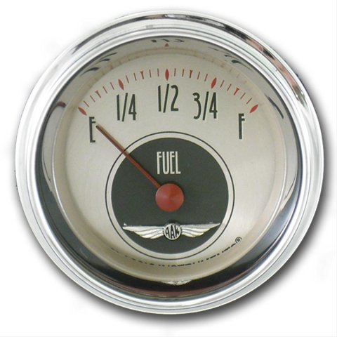 Classic Instruments All-American Nickel Series Gauges AN12SHC Gauge, Series, Fuel Level, Empty-Full, 2 1/8 in., Face, Analog, Electrical, Each