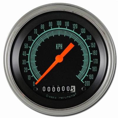 Classic Instruments G-Stock Series Speedometers GS58SLF Speedometer, G-Stock, 4 5/8 in. Diameter, 0-200 kph, Analog, Electrical, Flat Face, Each