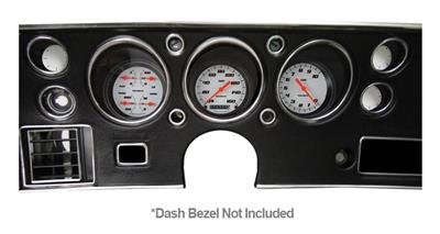 Classic Instruments 1970-72 Chevelle Package Gauge Sets for 1970-1972 CHEVELLE, EL CAMINO - CV70VSW Gauges, Velocity Style, Speedometer, Tach, Water Temperature, Fuel Level, White Face, Analog, Chevy, Set