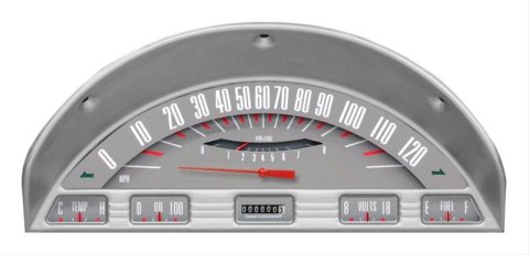 Classic Instruments 1953-55 F-100 Package Gauge Sets FT56GT Gauges, Cluster, Direct-Fit, Gray Face, White Numbers, Analog, Ford, Kit